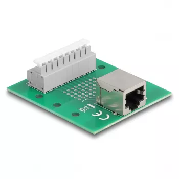 Delock RJ45 ligzda uz spaiļu bloku ar spiedpogu DIN sliedei 66992