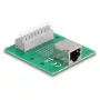 Delock RJ45 ligzda uz spaiļu bloku ar spiedpogu DIN sliedei 66992