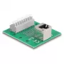 Delock RJ45 ligzda uz spaiļu bloku ar spiedpogu DIN sliedei leņķveida (66993)