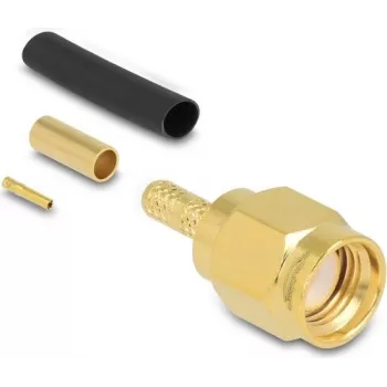 Delock RP-SMA presējais kontaktdakša RG-174/RG-316/RG-188 kabeļiem, zelta pārklājuma kontakti, 50 Ohm 91788