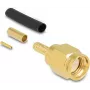 Delock RP-SMA presējais kontaktdakša RG-174/RG-316/RG-188 kabeļiem, zelta pārklājuma kontakti, 50 Ohm 91788