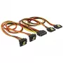 DeLOCK SATA barošanas sadalītāja kabelis 15 kontaktu vīrišķais uz 2x 15 kontaktu sievišķo ar metāla klipsi, 50 cm, 3,3/5/12 V, melns/dzeltens/sarkans/oranžs 60152