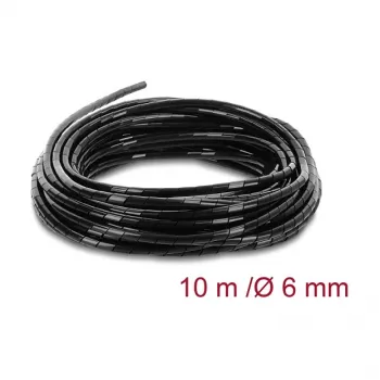 Delock spirālveida kabeļa caurule 6 mm diametrs 10 m melna