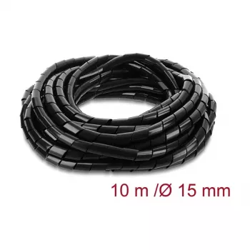 Delock spirālveida kabeļu aptinums 15 mm diametrs 10 m melns