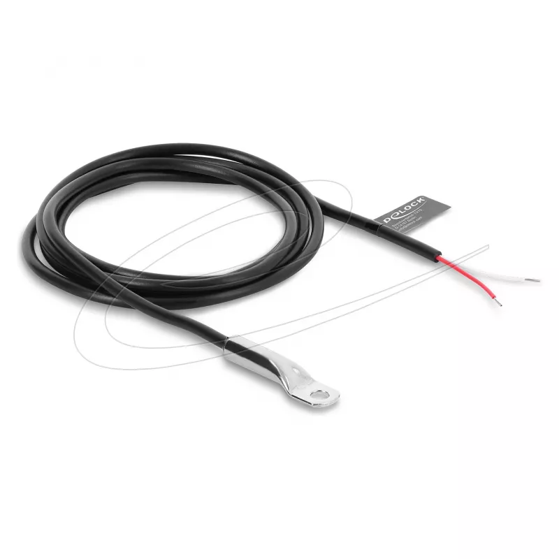 Delock temperatūras sensora kabelis M4 NTC 10 kOhm B25/50 3950K 1 m PVC melns