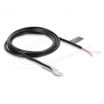 Delock temperatūras sensora kabelis M4 ar 2 atvērtiem kabeļa galiem PVC apaļš B25/85 3435K 1 m