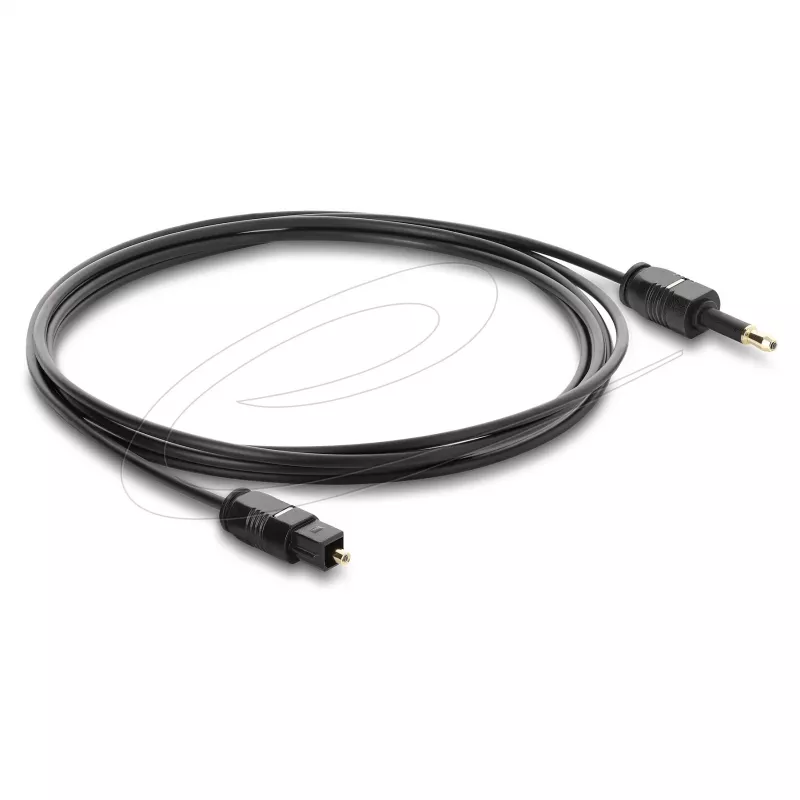 Delock TOSLINK kabelis Mini TOSLINK 3.5 mm ligzda uz TOSLINK ligzdu, Ø 2.2 mm, 1.5 m, melns