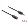 Delock TOSLINK kabelis Mini TOSLINK 3.5 mm ligzda uz TOSLINK ligzdu, Ø 2.2 mm, 1.5 m, melns
