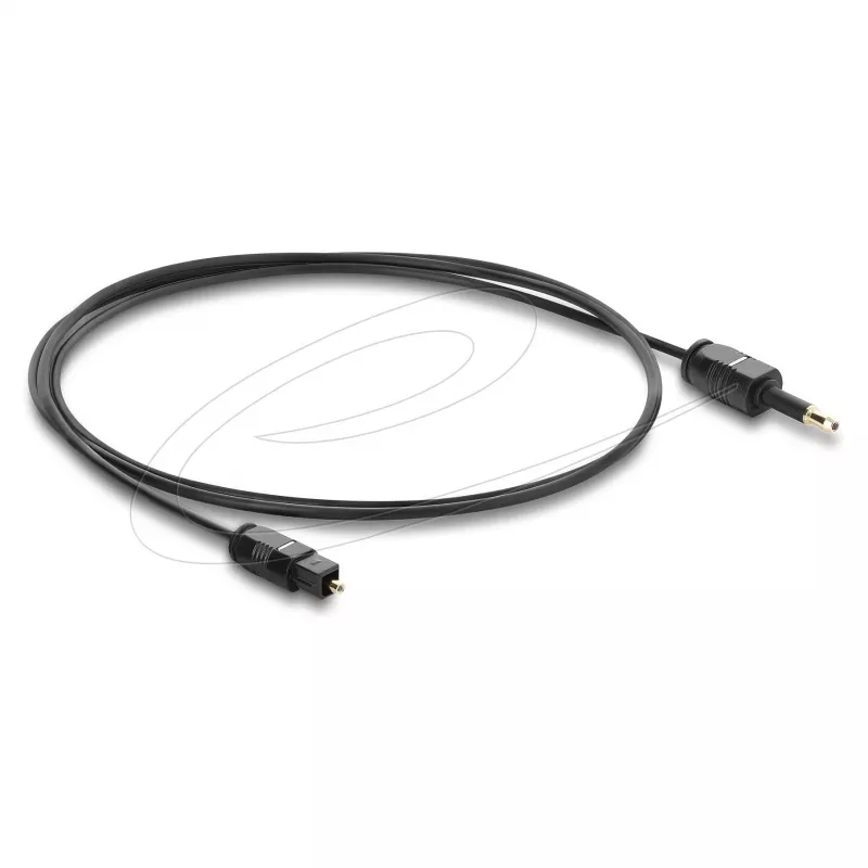 Delock TOSLINK kabelis Mini TOSLINK 3.5 mm spraudnis uz TOSLINK spraudni, Ø 2.2 mm, 1 m, melns