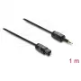 Delock TOSLINK kabelis Mini TOSLINK 3.5 mm spraudnis uz TOSLINK spraudni, Ø 2.2 mm, 1 m, melns