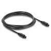Delock TOSLINK kabelis, spraudnis pret spraudni, 4 mm diametrs, 1,5 m, melns