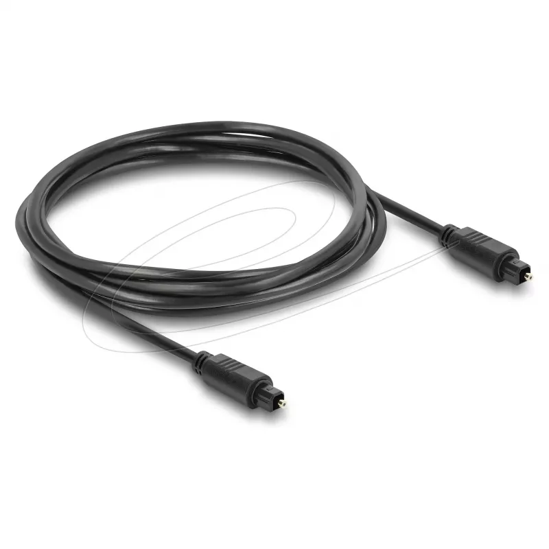 Delock TOSLINK kabelis, spraudnis pret spraudni, 4 mm diametrs, 1,5 m, melns