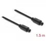 Delock TOSLINK kabelis, spraudnis pret spraudni, 4 mm diametrs, 1,5 m, melns