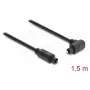 Delock TOSLINK digitālais optiskais audio kabelis, 90° leņķī uz taisnu, 1.5 m, 4 mm, melns