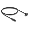 Delock TOSLINK optiskais audio kabelis 1m - 90° leņķveida uz taisnu - 4mm - melns