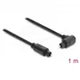 Delock TOSLINK optiskais audio kabelis 1m - 90° leņķveida uz taisnu - 4mm - melns
