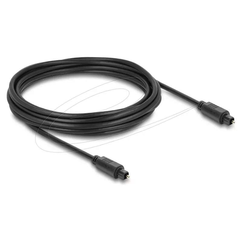 Delock TOSLINK optiskais audio kabelis – 5m, melns (vīrietis pret vīrieti)