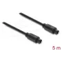 Delock TOSLINK optiskais audio kabelis – 5m, melns (vīrietis pret vīrieti)