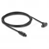 Delock TOSLINK optiskais audio kabelis, 90° leņķa savienotājs, 3 m, melns