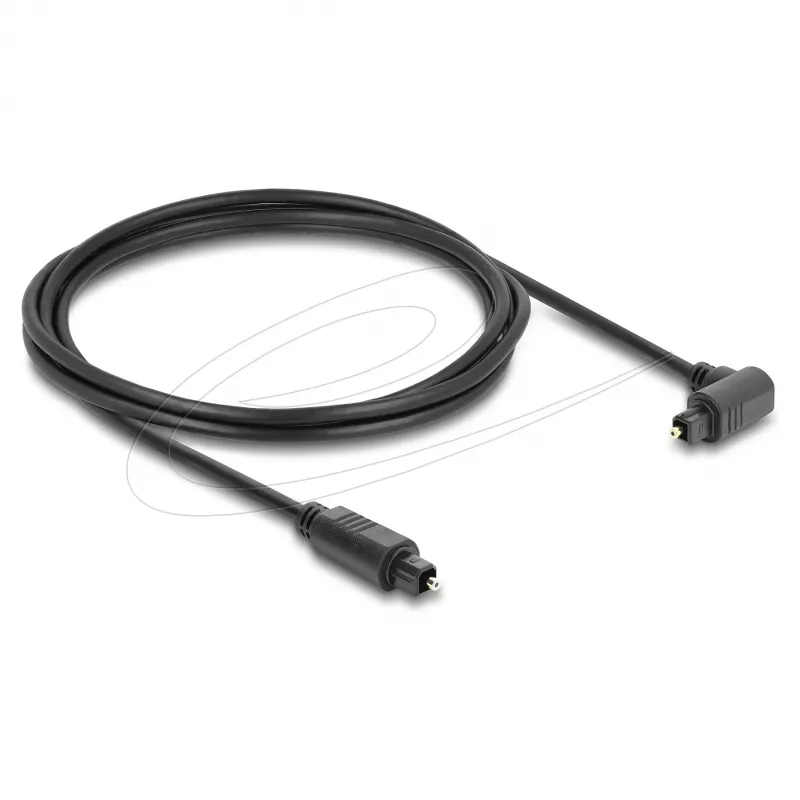 Delock TOSLINK optiskais audio kabelis, 90° leņķa savienotājs, 3 m, melns