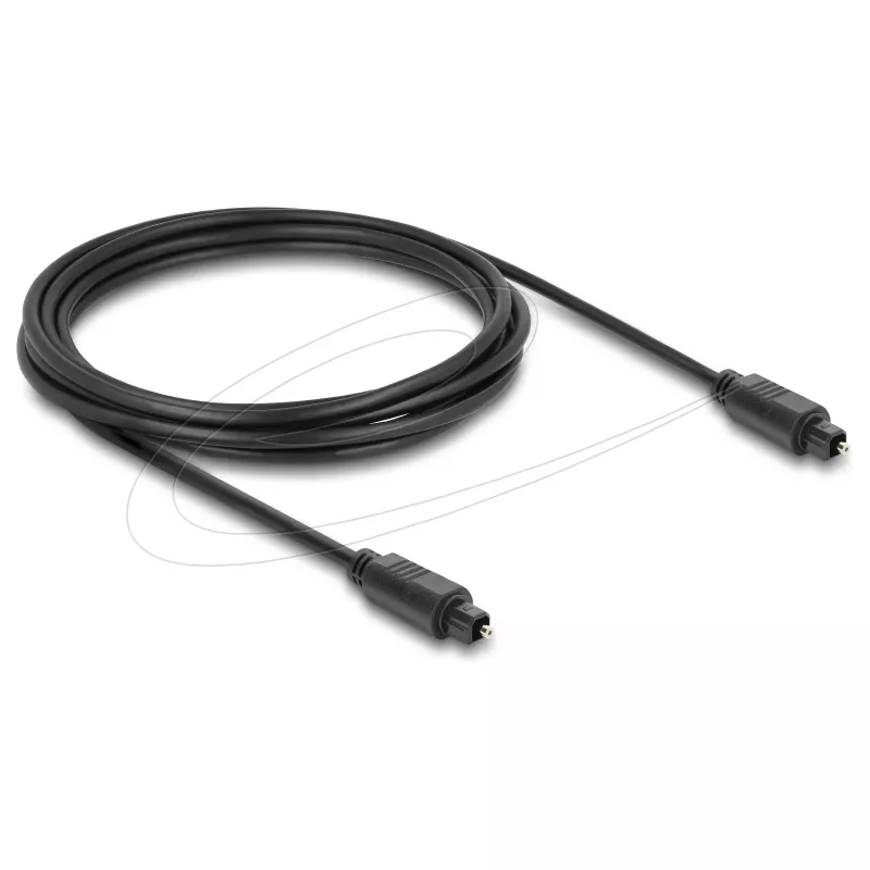 Delock TOSLINK optiskais audio kabelis, vīrietis-vīrietis, 3 m, 4 mm, melns
