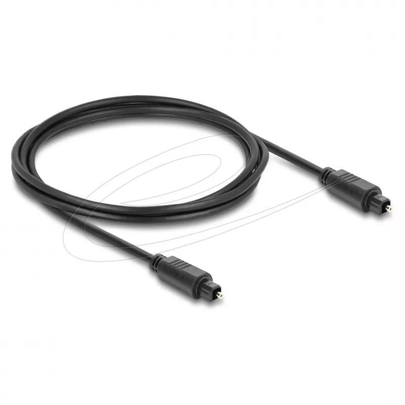 Delock TOSLINK optiskais audio kabelis, vīrietis-vīrietis, 4 mm, 2 m, melns