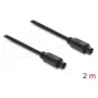 Delock TOSLINK optiskais audio kabelis, vīrietis-vīrietis, 4 mm, 2 m, melns