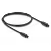 Delock TOSLINK optiskais audio kabelis, spraudnis–spraudnis, 4 mm diametrs, 1 m, melns