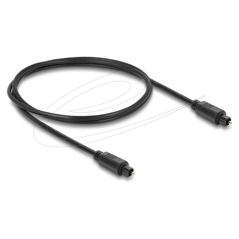 Delock TOSLINK optiskais audio kabelis, spraudnis–spraudnis, 4 mm diametrs, 1 m, melns