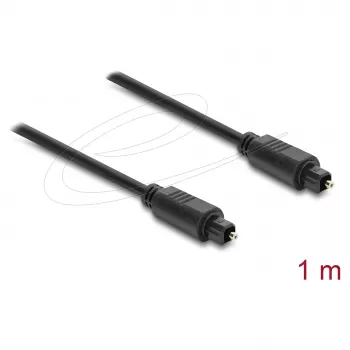 Delock TOSLINK optiskais audio kabelis, spraudnis–spraudnis, 4 mm diametrs, 1 m, melns