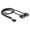 Delock USB 2.0 kontaktu savienotāja uz 2 x Type-A ligzdu adaptera kabelis 40 cm 83823