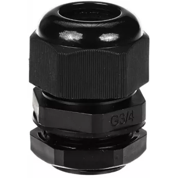 DELTA Izolētais kabeļu blīvslēgs G3/4-BLACK IP68 3/4
