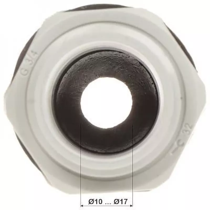 DELTA izolētais kabeļu savienotājs G3/4 IP68 13-18 mm pelēks PA6