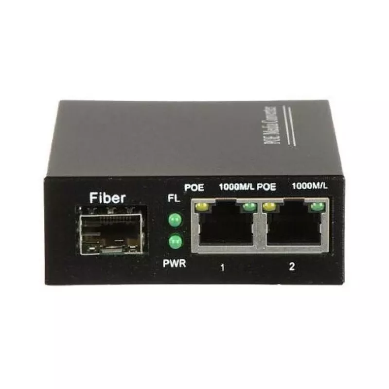 DELTA SPS-2P/1SFP Industriālais PoE+ Slēdzis, 2 Gigabit RJ45 + 1 SFP, 60W Budžets, DIN Sliede