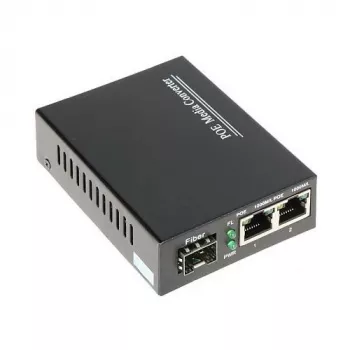 DELTA SPS-2P/1SFP Industriālais PoE+ Slēdzis, 2 Gigabit RJ45 + 1 SFP, 60W Budžets, DIN Sliede