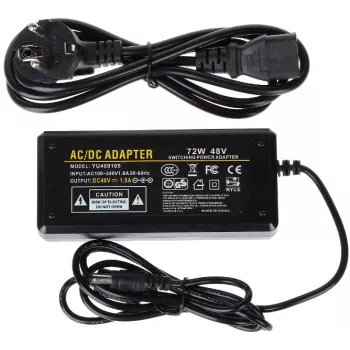 DELTA komutācijas barošanas avots 48V 1.5A 72W ar 5.5mm x 2.1mm DC spraudni