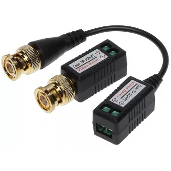 DELTA TR-1CD*P2 pasīvais video balun raiduztvērējs CVBS/AHD/HD-CVI/HD-TVI, BNC uz skrūvju spailēm, līdz 8MP 4K, 150-600m pa UTP
