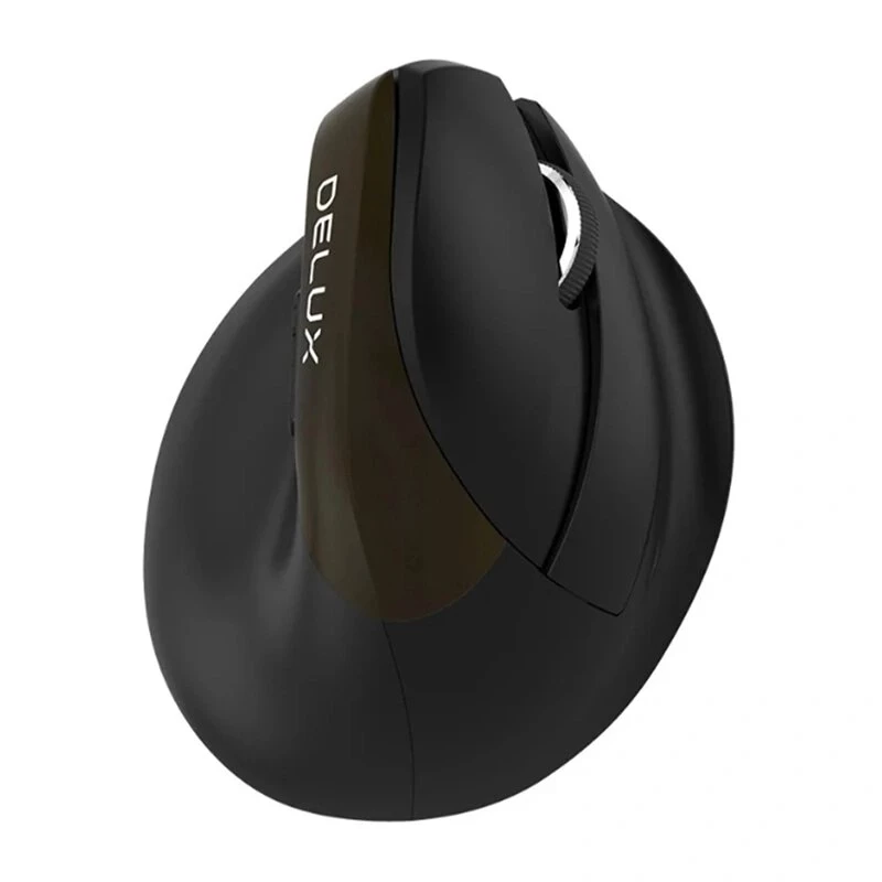 Delux M618 Mini Gold ergonomiskā pele - 2.4G / Bluetooth 5.0 / USB-C, 4000 DPI, labās rokas vertikālā