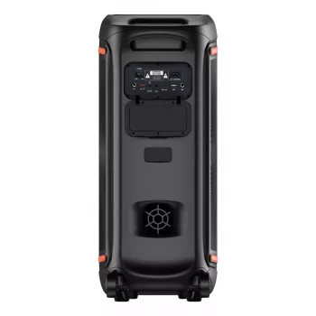 Denver BPS-470 Bluetooth Party Speaker ar Karaoke, 2000W PMPO, 20W RMS, LED gaismas, FM radio, TWS, Mikrofons iekļauts, Melns