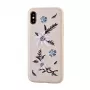 Devia Apple iPhone X / XS Flower Embroidery Case Jalam Series - Caurspīdīgs ar daudzkrāsainu ziedu izšuvumu