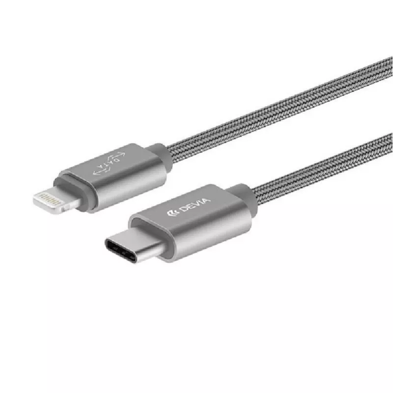 Devia Gracious USB-C to Lightning kabelis 1m Pelēks
