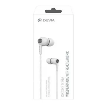 Devia Kintone vadu austiņas ar 3.5 mm ligzdu, baltas