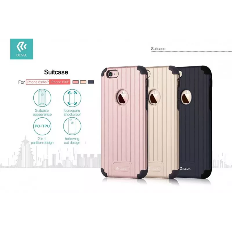 DEVIA Suitcase Series Back Cover for Apple iPhone 6 Plus / 6s Plus - Rose Gold