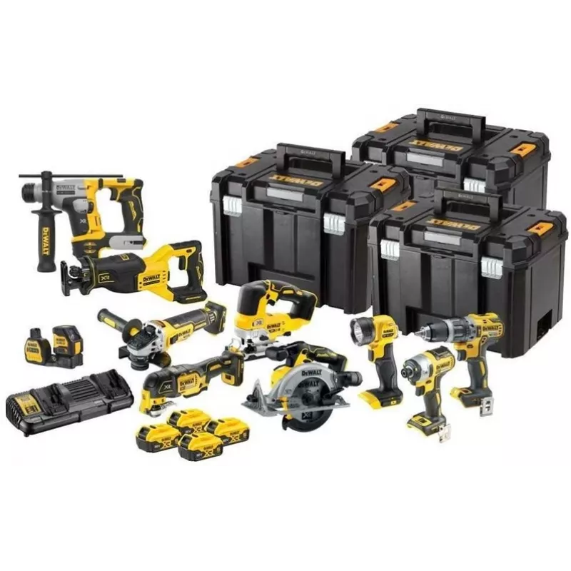 DEWALT 18V XR Kombinētais komplekts 10 gab. - 4x5Ah