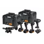 DEWALT 18V XR Bezvadu Kombinētais Komplekts: Triecienurbjmašīna, Triecienskrūvgriezis, Leņķa Slīpmašīna, Ripzāģis, Darba Lampa, 3x5.0Ah Akumulatori