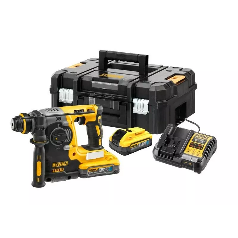 DEWALT DCH273H2T-QW 18V XR bezsuku SDS-Plus perforators ar 2x 5.0Ah akumulatoriem, lādētāju un TSTAK kasti