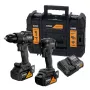 DEWALT DCK2222MM2T-QW 18V XR Bezsuku kombinētais urbjmašīnas un triecienskrūvgrieža komplekts ar 2x4.0Ah akumulatoriem, lādētāju un TSTAK II kasti
