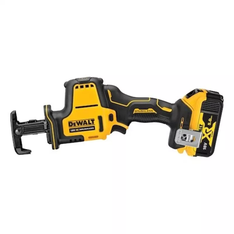 DEWALT DCS369P2-QW 18V XR Bezsuku atgriezeniskais zāģis komplektā ar 2 x 5.0Ah akumulatoriem, lādētāju un TSTAK II kasti