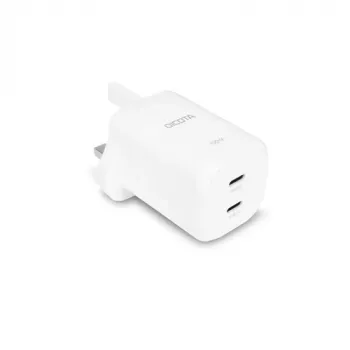 DICOTA 2 portu GaN USB-C sienas lādētājs 100W balts