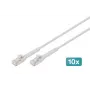 DIGITUS CAT 6A F/FTP leņķveida RJ-45 komutācijas kabelis, varš, 0,3 m, pelēks, 10 gab. iepakojumā